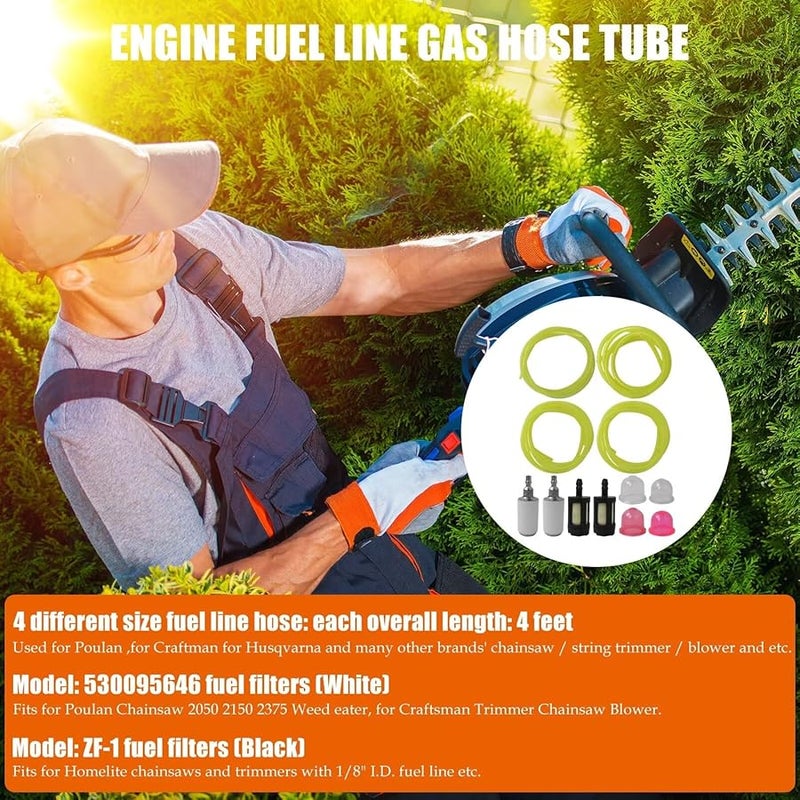 4 Feet Small Engine Fuel Line Gas Hose Tube With Fuel Filter And Primer Bulb - Image 5